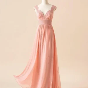 Blush Chiffon Evening Dress